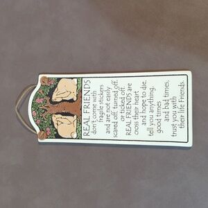 Spooner Creek Designs Real Friends Rabbits Saying Ceramic Plaque Walk Hanging